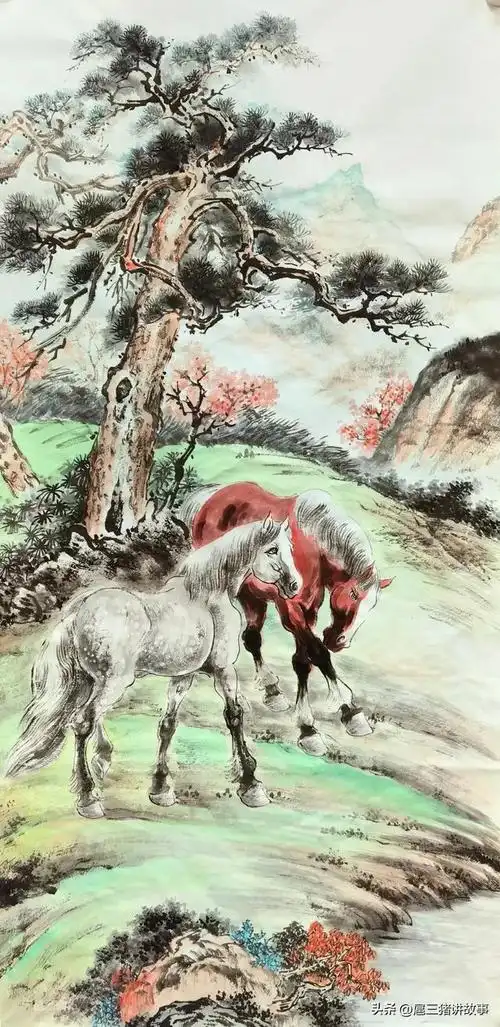 画作欣赏:骏马图,风驰电掣,画韵天成