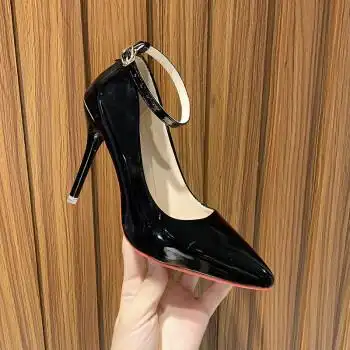 高跟鞋大码伪娘凉鞋35-44码 变装反串男士腕带12cm职业细跟性感一字