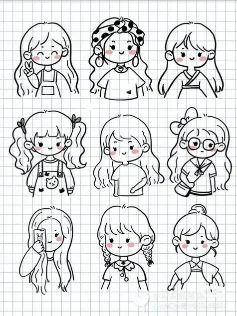 100个超萌简笔画女孩 100个超萌简笔画女孩全身