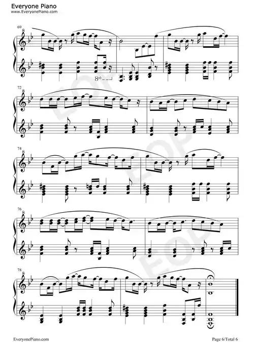 倔强-五月天五线谱预览6