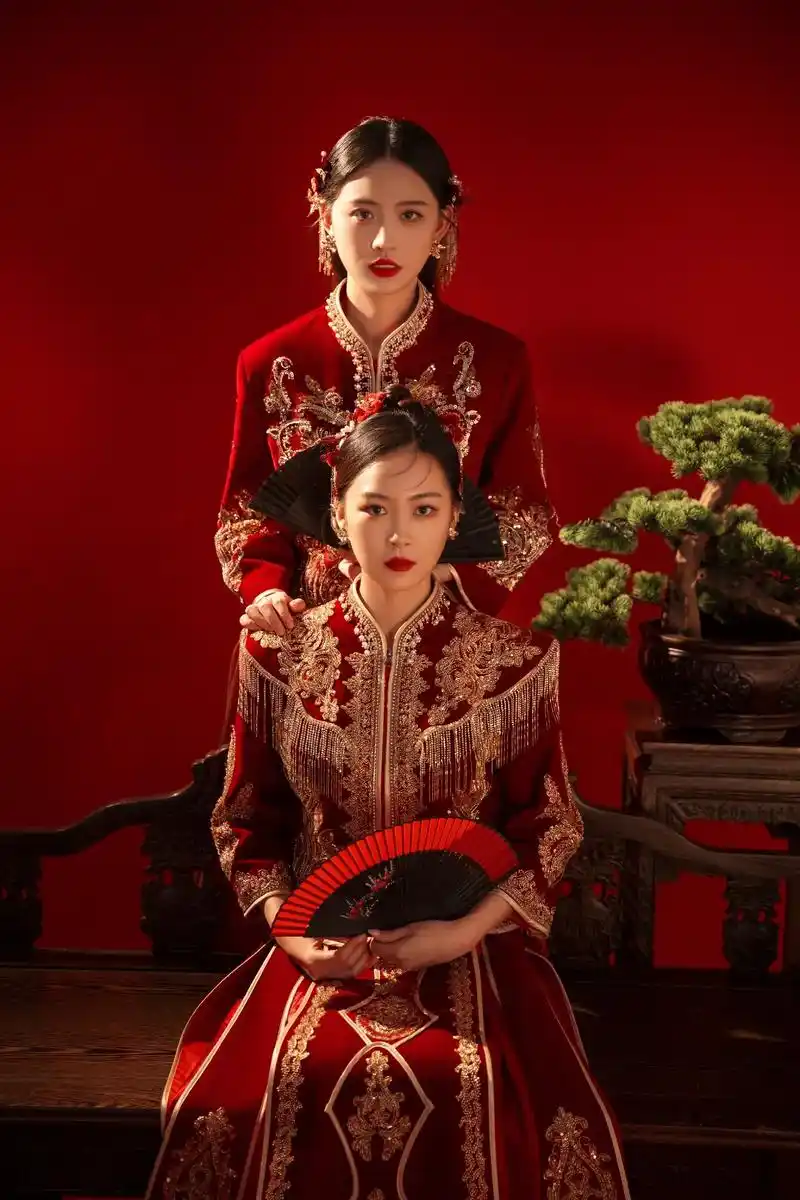 此景如此,此情不渝  #闺蜜 #秀禾服 #写真摄影  - 抖音