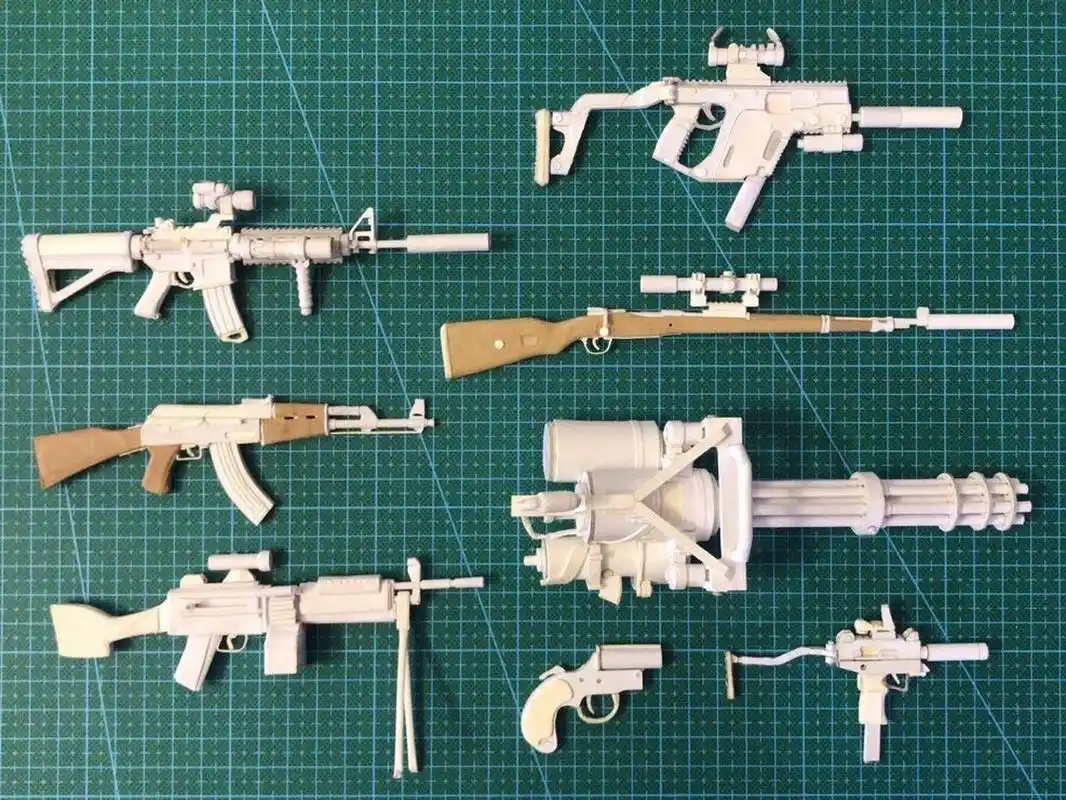 废纸再利用纸枪系列中途归纳,m249班式机枪,ak47突击步枪,m416突击