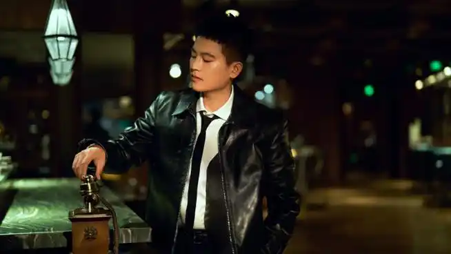 欧豪寸头痞帅##欧豪皮衣寸头的帅