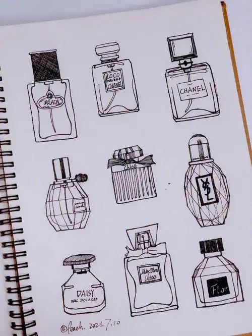 零基础手绘打卡day29简笔画各种香水