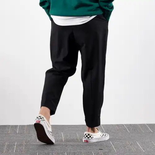 青年休闲西裤男吊春夏薄款垂感锥型冰丝九分西裤