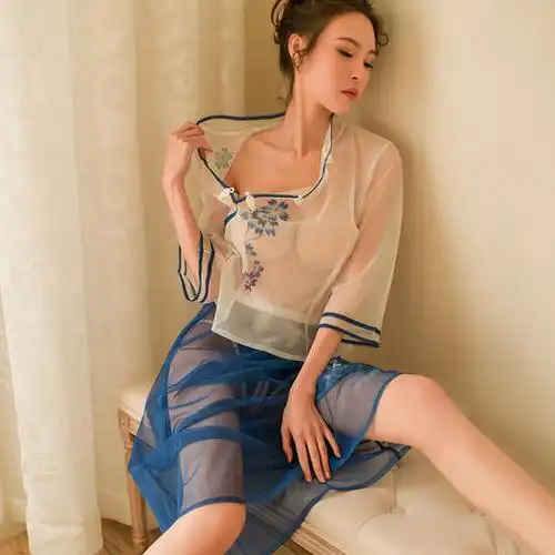 情趣内衣古典透视民国学生装7980