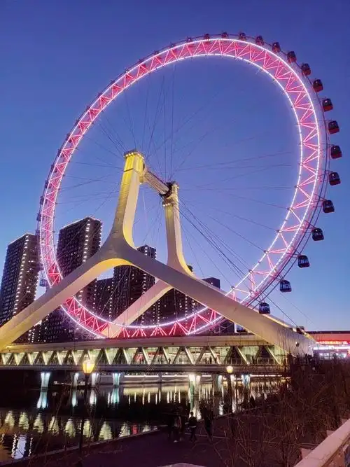 2023天津之眼摩天轮游玩攻略,晚上看夜景很好看,傍晚也很.