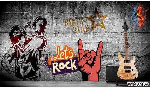 街头涂鸦墙纸工业风餐厅嘻哈街舞背景舞蹈室健身房壁纸服装店壁画