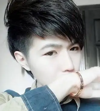 前面是斜刘海,两边剃短的发型叫什么?