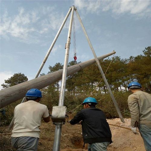立杆机抱杆拔杆 水泥电杆人字型 三角形 独角铝合金加强型8-15米