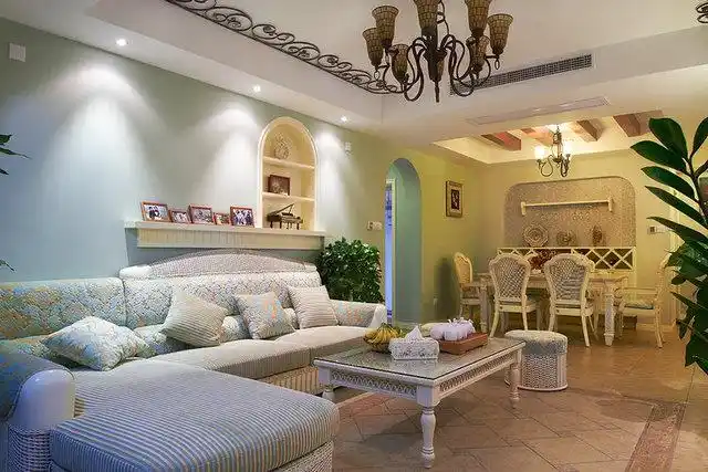 浪漫英式田园风格两室两厅装饰效果图_齐家网装修效果图