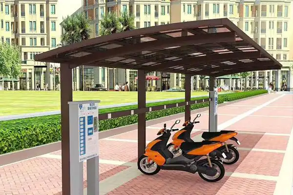 社区铝合金充电桩雨棚_电瓶车