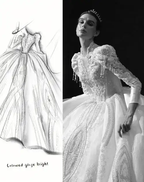 从原创手稿71中走出来的奢华高定婚纱