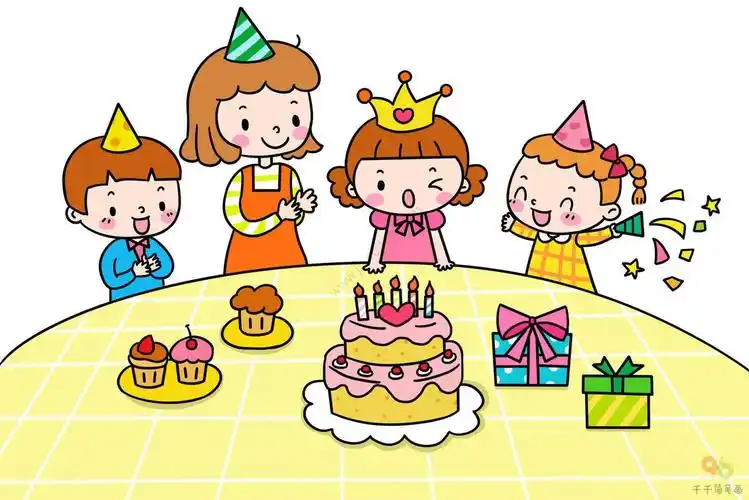 小朋友过生日简笔画卡通