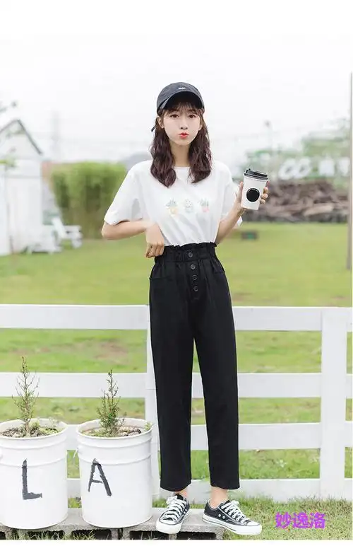 妙逸洛时尚休闲套装女夏季宽松女孩中学生高中初中生女生短袖套装衣服