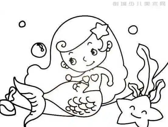 全国简笔画美人鱼简单又好看第一名