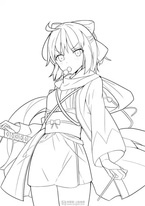 作业:动漫线稿零基础入门学习之主线与辅线的画法练习 - rh-21-189