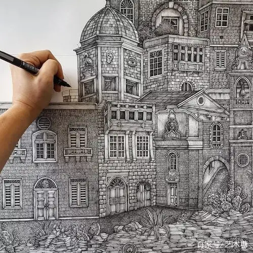 砖石 甚至可能存在的生物(包含动物) 不不不 她更享受这种绘画的氛围