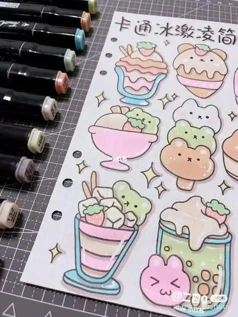 100种冰淇淋简笔画可爱冰淇淋简笔画大全可爱