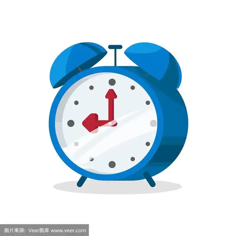 带铃铛的蓝色时钟的矢量图像