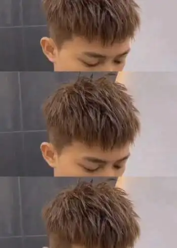 摩根小碎盖发型立体 无需打理,上海理发店 适合发质细软的男孩子,长度