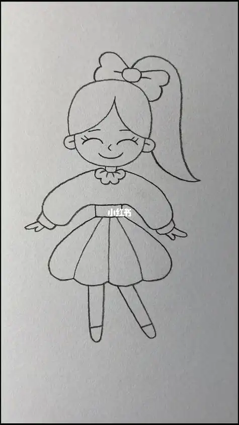 文化绘画小女孩简笔画图片 怎么画小女孩侧面手绘简单好看可爱简笔画