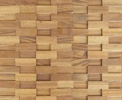 柚木实木马赛克背景墙 实木墙砖 实木背景墙 木质艺术背景墙