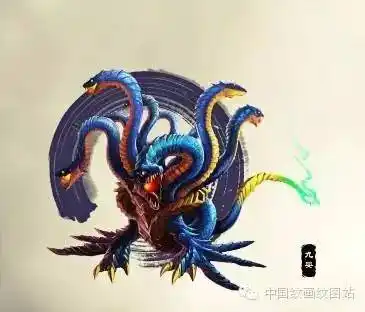 九婴是九头怪兽,怪蛇之属,能喷水吐火造成灾害.