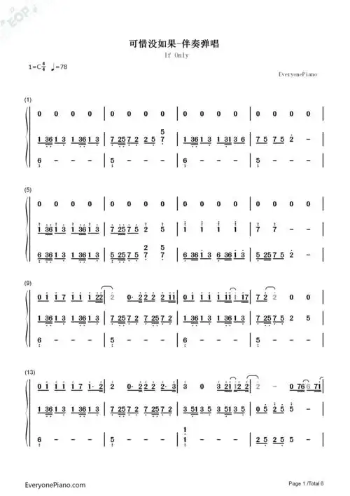 可惜没如果-弹唱版