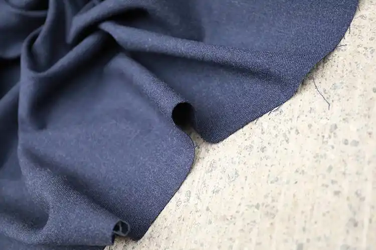 羊毛国产阳光藏青青色复古精纺100贡呢面料布面料
