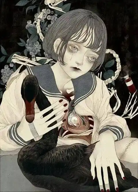 这三组诡异系的插画,又好看又吓人