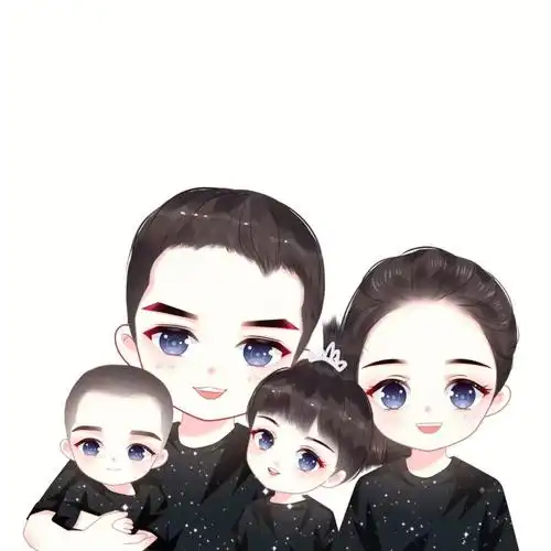 亲子头像一家四口姐姐弟弟