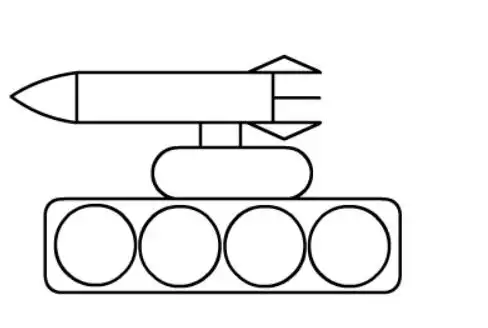 现代武器简笔画导弹车儿童简笔画