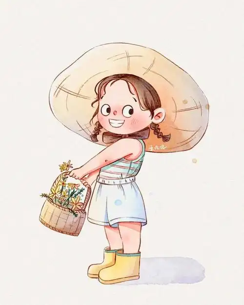 插画|可爱风治愈系人物插画,我的笑容可以治愈你