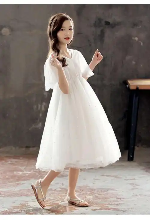 萌恬声小裙子女童小公主裙连衣裙女装夏天9-12岁中大童女孩小学生儿童