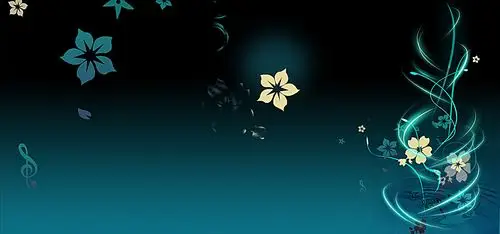 文艺蓝色花朵淘宝海报banner背景