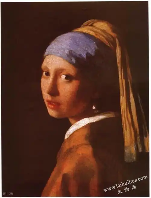 戴头巾的女子油画作品