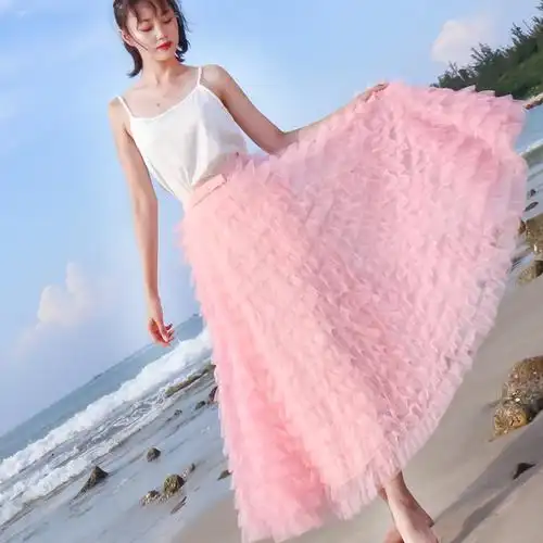 d家纱裙半身裙穿搭|d家纱裙半身裙搭配|d家纱裙半身裙做法|制作