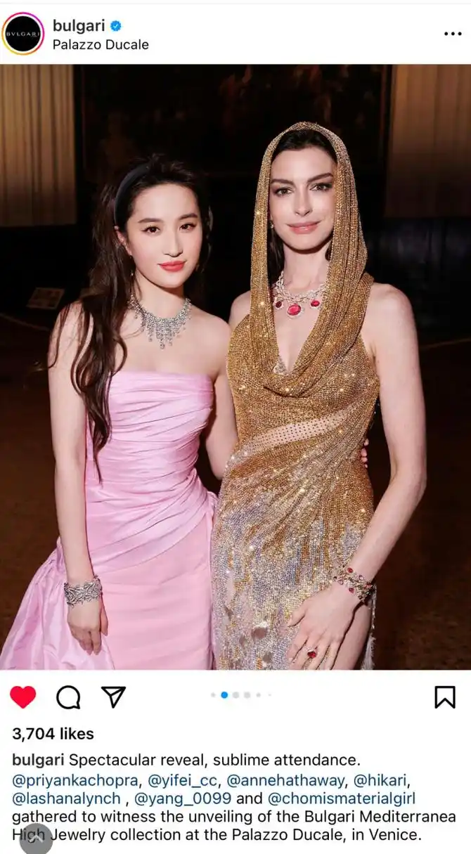 宝格丽放出刘亦菲与安妮海瑟薇的合照[色]