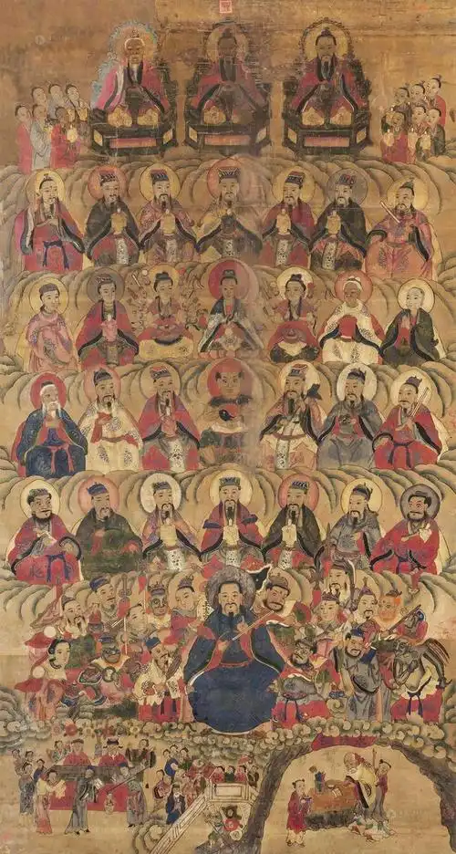 在道教神仙系统位于最高位的当属"三清",在此之下大致可分为"仙","真"