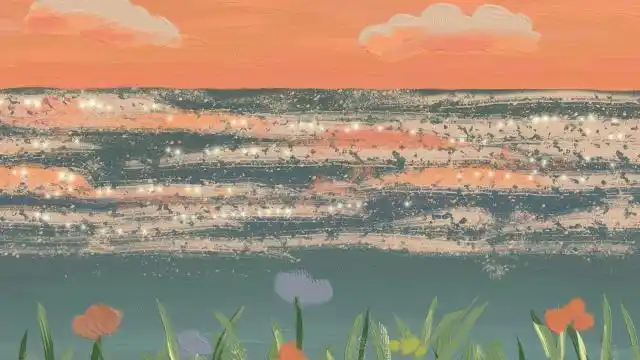 ins风可爱少女心油画质感手绘