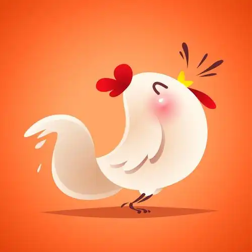 在叫的鸡卡通动物形象插画矢量素材