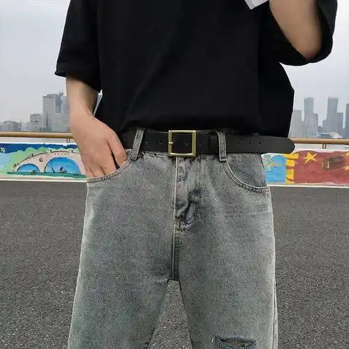皮带男高级感女同款学生韩版潮流个性腰带百搭社会小伙牛仔裤加长