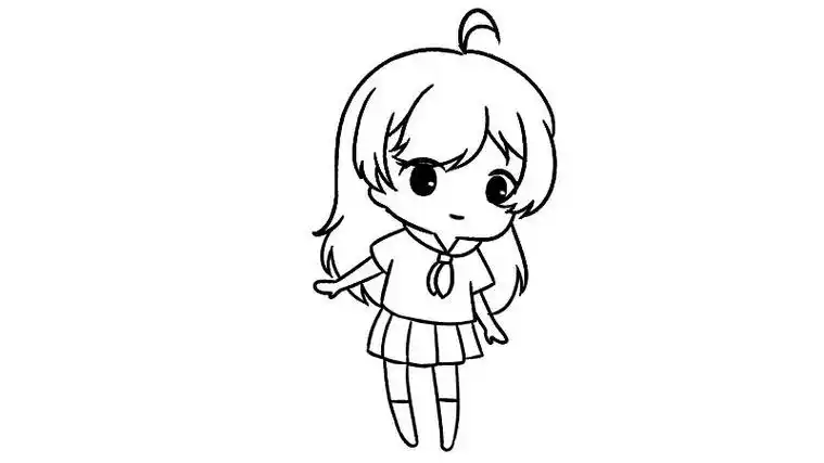 二次元女生简笔画