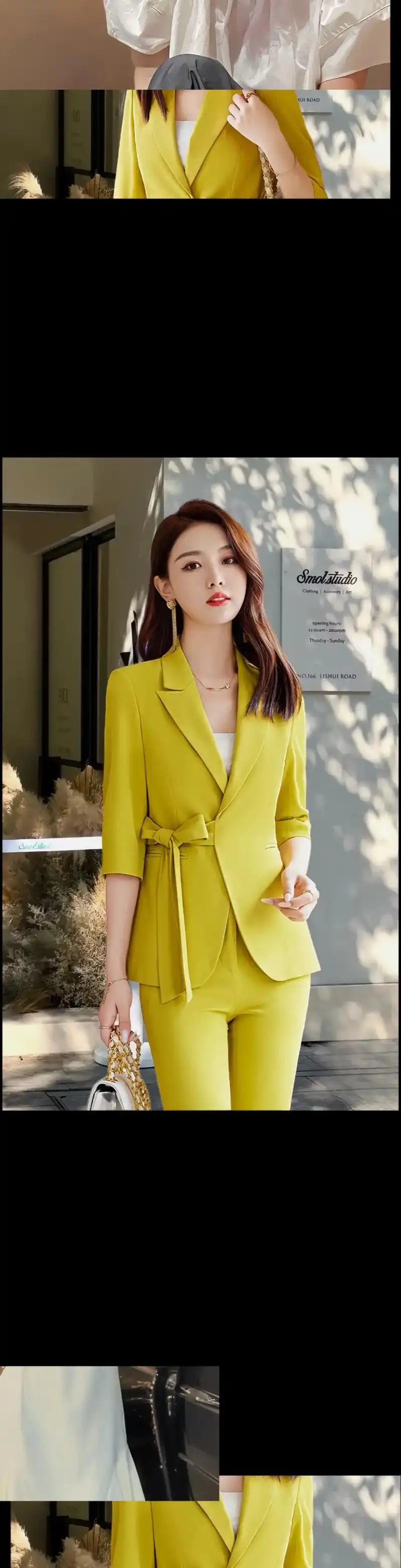 这款粉色甜美小西装,七分袖设计,韩版休闲风格,非常适合小个子女生