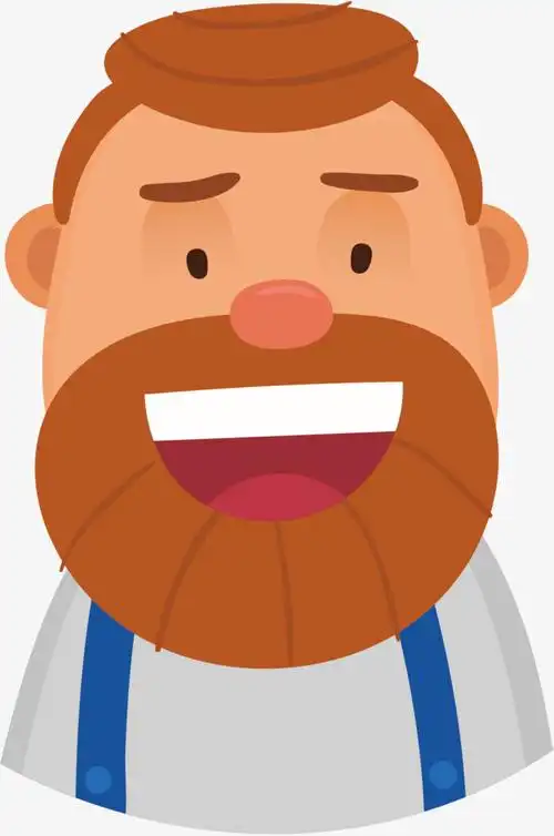 卡通装饰绿色植物树木大叔风景元素