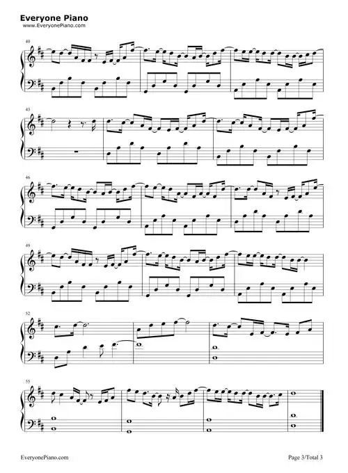 像风一样-薛之谦五线谱预览3-钢琴谱文件(五线谱,双手简谱,数字谱