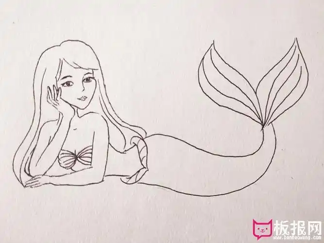 美人鱼简笔画婚纱照漂亮真身