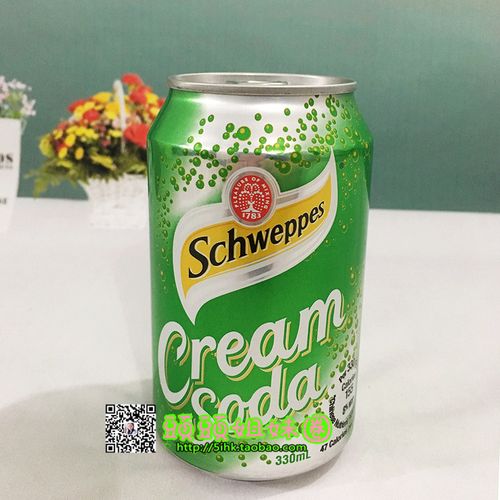 香港进口饮料玉泉忌廉汽水schweppescreamsoda330ml碳酸饮料
