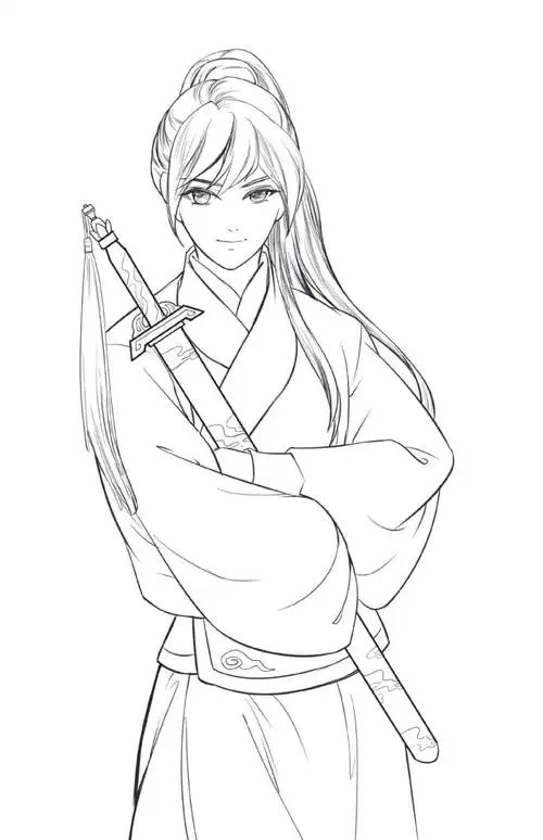 一组古风手绘线稿素材,太唯美了!